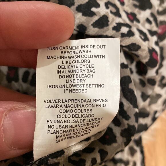 Democracy Women’s Animal Print & Lace Tunic Top EUC Sz 1X Flow Hippie Polyester - Picture 8 of 12